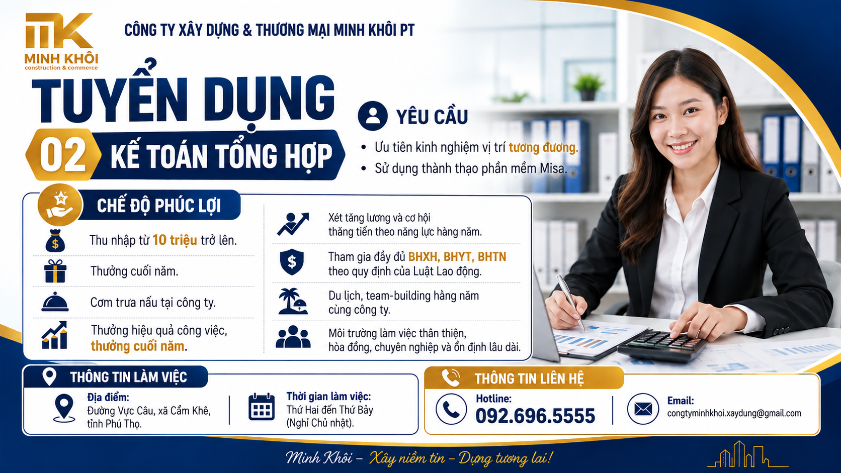 Tuyển dụng nhân viên Kế Toán Tổng Hợp